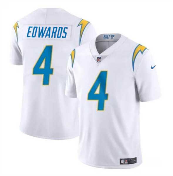 Men & Women & Youth Los Angeles Chargers #4 Gus Edwards White Vapor Limited Football Stitched Jersey->los angeles chargers->NFL Jersey
